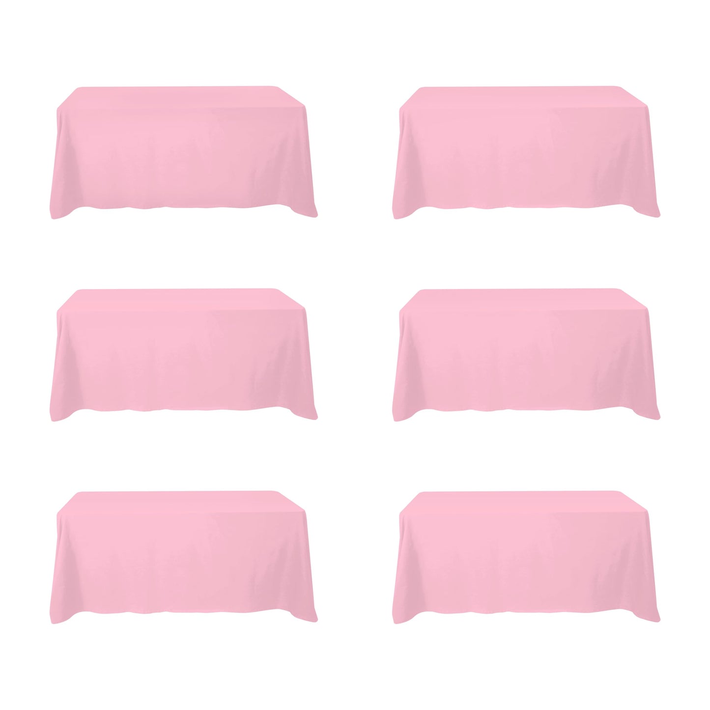 BRILLMAX 6 Pack Ivory Tablecloths 90x132 Inch for 6ft Rectangle Tables | 150 GSM Polyester Fabric, Floor Length Drop, Water, Stain & Wrinkle Resistant Cloth Cover for Wedding Reception Banquet Party