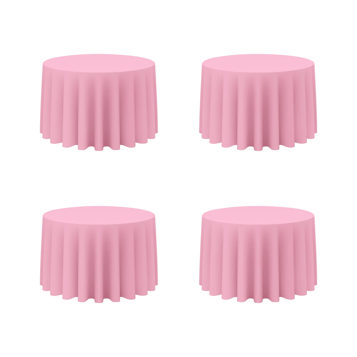 BRILLMAX 4 Pack Ivory Round Tablecloths 108 Inch for 48" Tables | 150 GSM Polyester Fabric, Floor Length Drop, Water, Stain & Wrinkle Resistant Cloth Cover for Wedding Reception Banquet Party