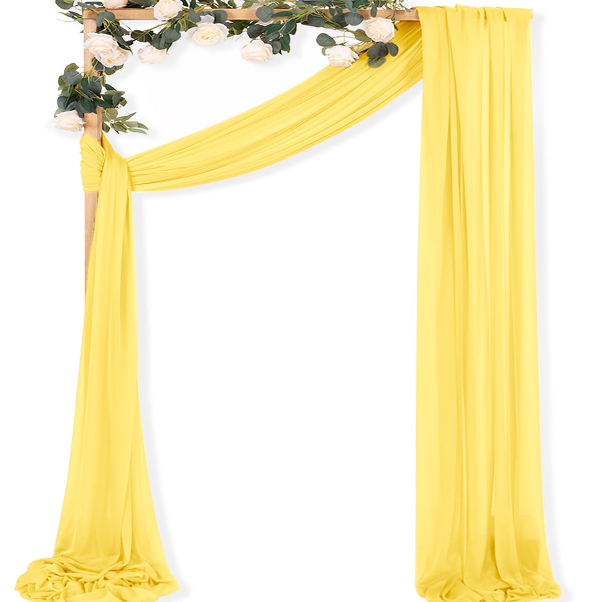 Sheer Gauze Wedding Arch Draping Fabric 29" x 20 FT 4 Panel Sage Green | Shimmery Gauze Drapes, Airy Backdrop Curtains, 6.6 Yard Outdoor Drapery Panels, Photo Background, Wedding Church Events Decor