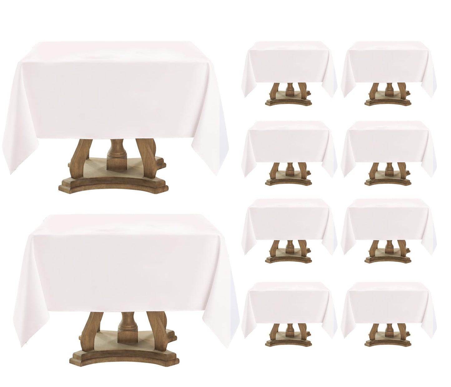 1 Pack White Rectangle Tablecloths 60x84 Inch for 4ft Tables | Washable Decorative Linen Polyester Table Cover for Dining Tables, Banquets Buffets Parties and Weddings