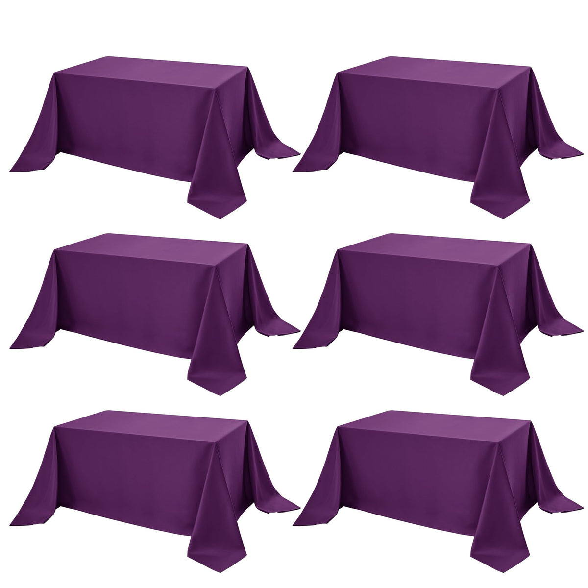 10-Pack White Tablecloths for Rectangle Tables, 60 x 102 Inches | Stain-Resistant Polyester Fabric for 6 Foot Tables - Washable Table Covers for Weddings, Banquets, Birthday, Parties, Events