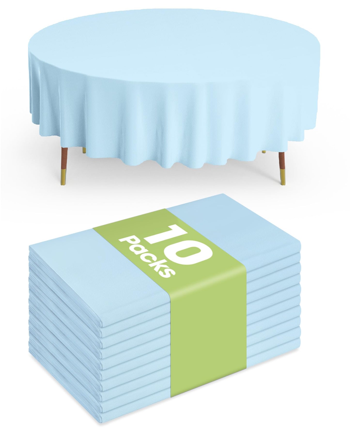 Pureegg Plastic Table Cloth 10 Pack, 54 x 108 Inch Disposable Table Cloths for Party, Picnic and Wedding, Rectangle, White | Picnic, Wedding, Party Supplies, Leakproof & Sturdy, Tablecloth, Table Cover