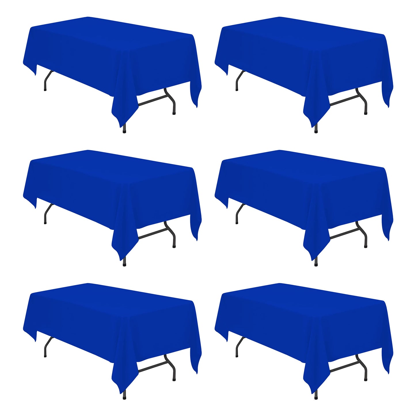 BRILLMAX 6 Pack Ivory Tablecloths 90x132 Inch for 6ft Rectangle Tables | 150 GSM Polyester Fabric, Floor Length Drop, Water, Stain & Wrinkle Resistant Cloth Cover for Wedding Reception Banquet Party