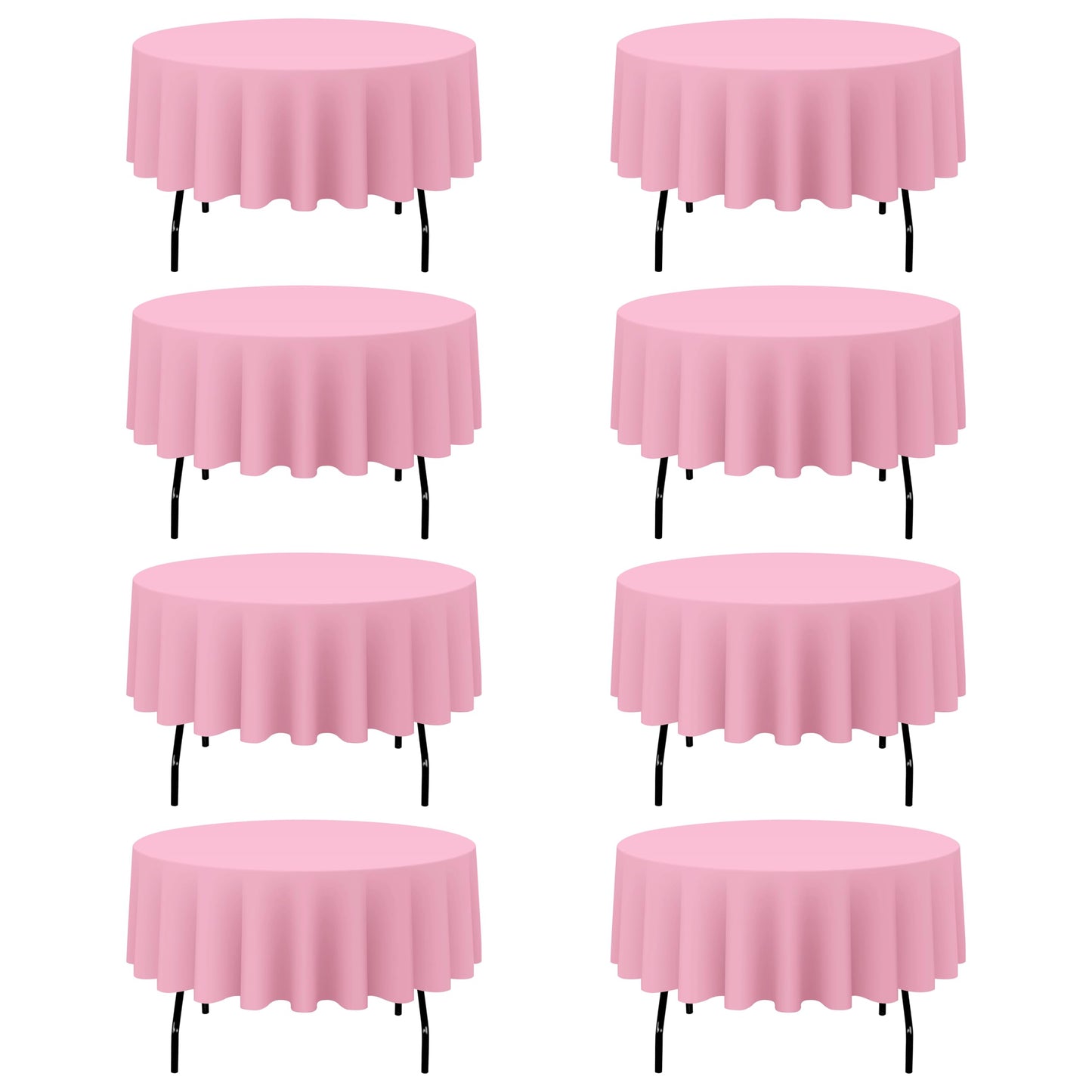BRILLMAX 4 Pack Ivory Round Tablecloths 108 Inch for 48" Tables | 150 GSM Polyester Fabric, Floor Length Drop, Water, Stain & Wrinkle Resistant Cloth Cover for Wedding Reception Banquet Party