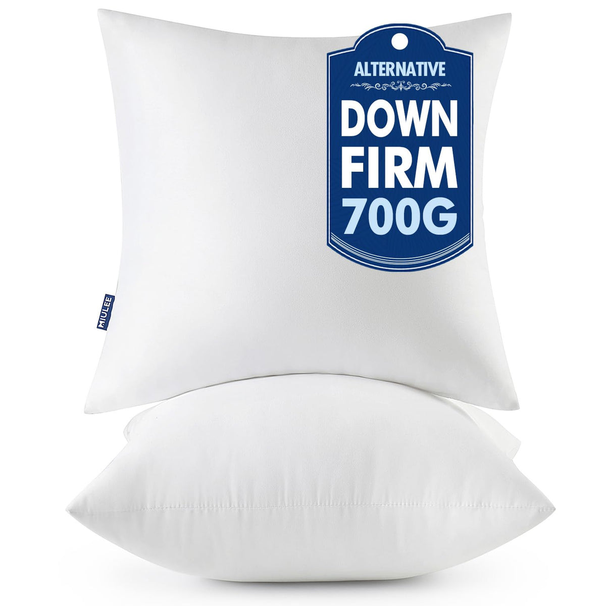MIULEE 18x18 Throw Pillows Inserts 2 Pack, Decorative Pillows for Couch Bed | 100% Virgin Filling, Full and Fluffy, Lumbar, Back and Neck Support