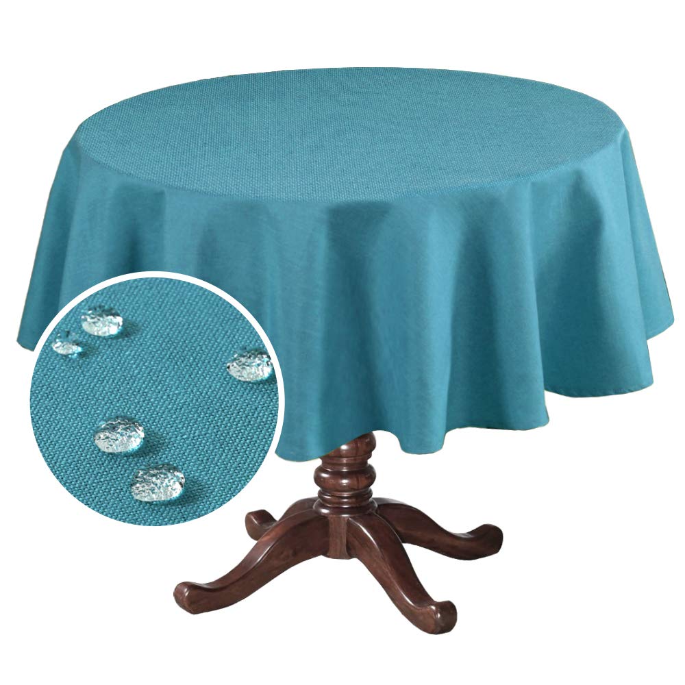 H.VERSAILTEX Linen Textured Table Cloths 60 x 120 Inch Premium Solid Tablecloth Spill-Proof Waterproof Table Cover for Dining Buffet Feature Extra Soft and Thick Fabric Wrinkle Free, Taupe