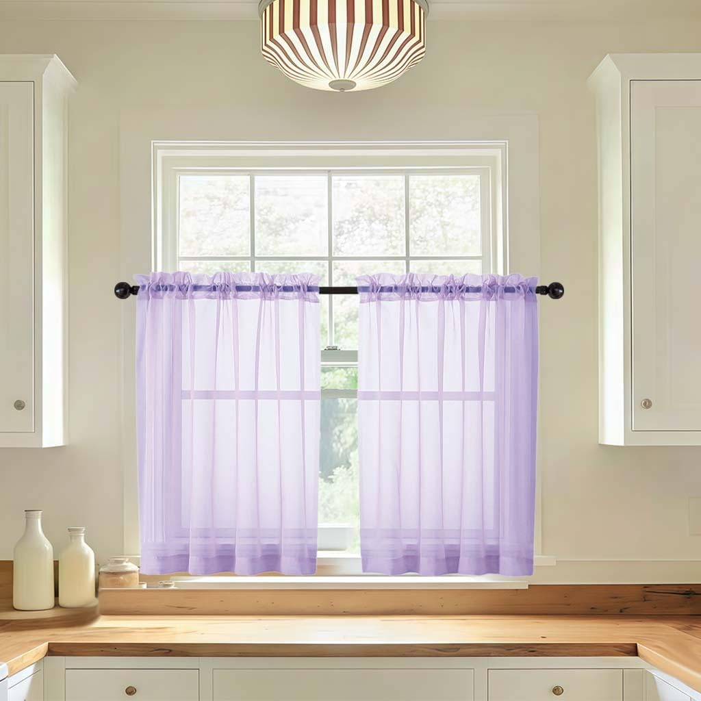 LIVEKID White Sheer Curtains 84 Inches Long 2 Panels - Light Filtering Breathable Voile Textured Sheer Curtains for Bedroom/Living Room, Rod Pocket Soft Elagant & Airy Solid Drapes, W42 x L84