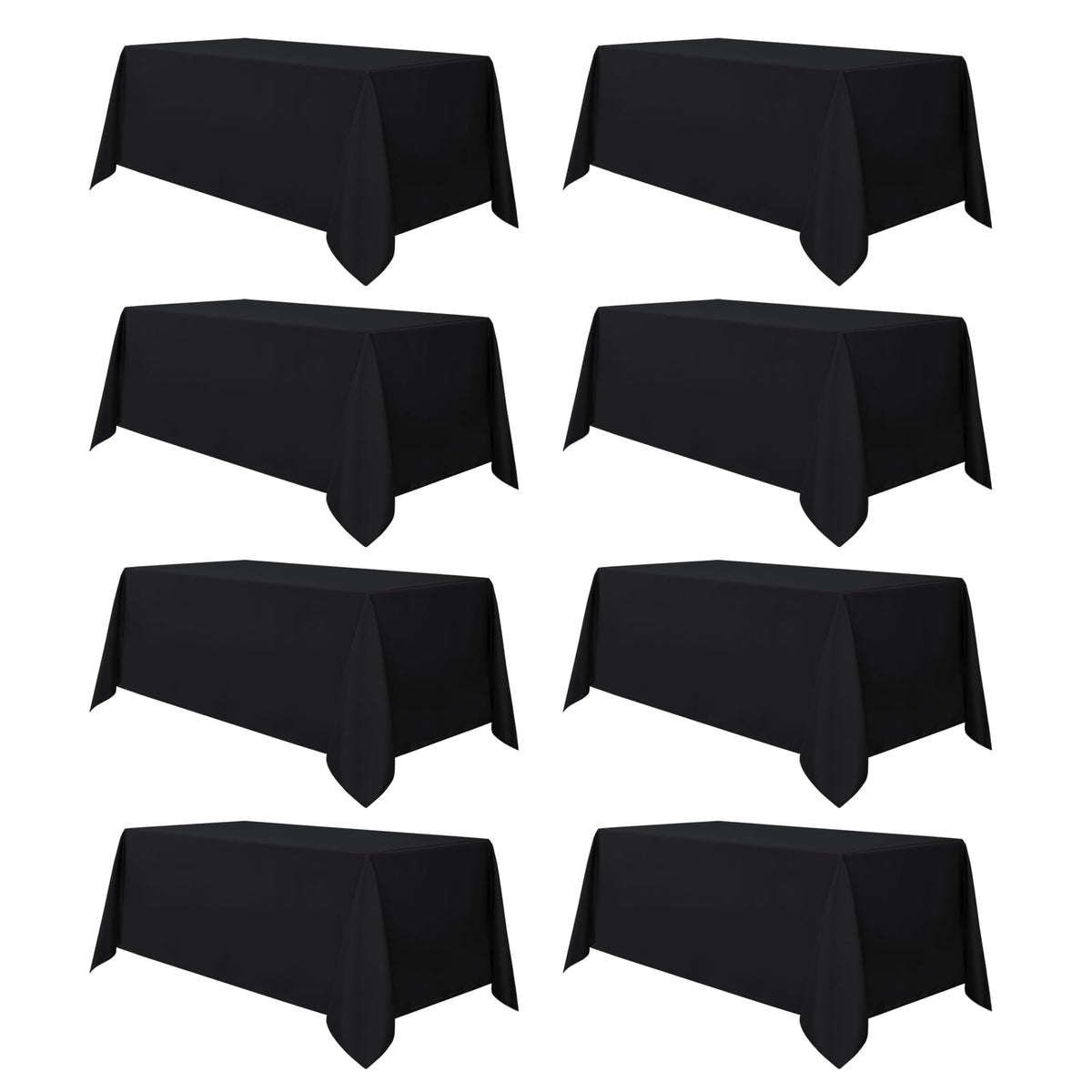 sancua 2 Pack White Table Cloth 60x102 Inch for 6 Feet Rectangle Tables | Stain and Wrinkle Resistant Washable Polyester Tablecloth Cover for Dining Tables, Wedding Buffet Parties and Camping
