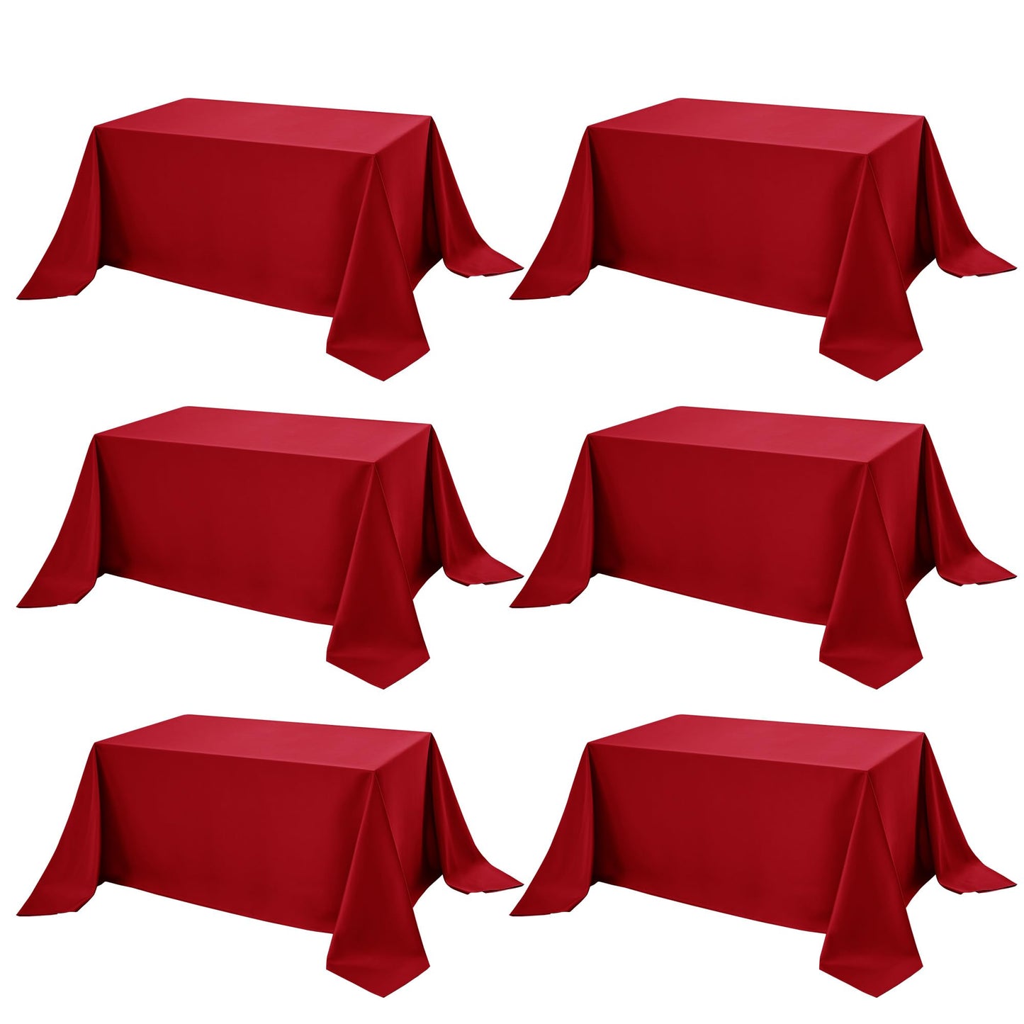 10-Pack White Tablecloths for Rectangle Tables, 60 x 102 Inches | Stain-Resistant Polyester Fabric for 6 Foot Tables - Washable Table Covers for Weddings, Banquets, Birthday, Parties, Events