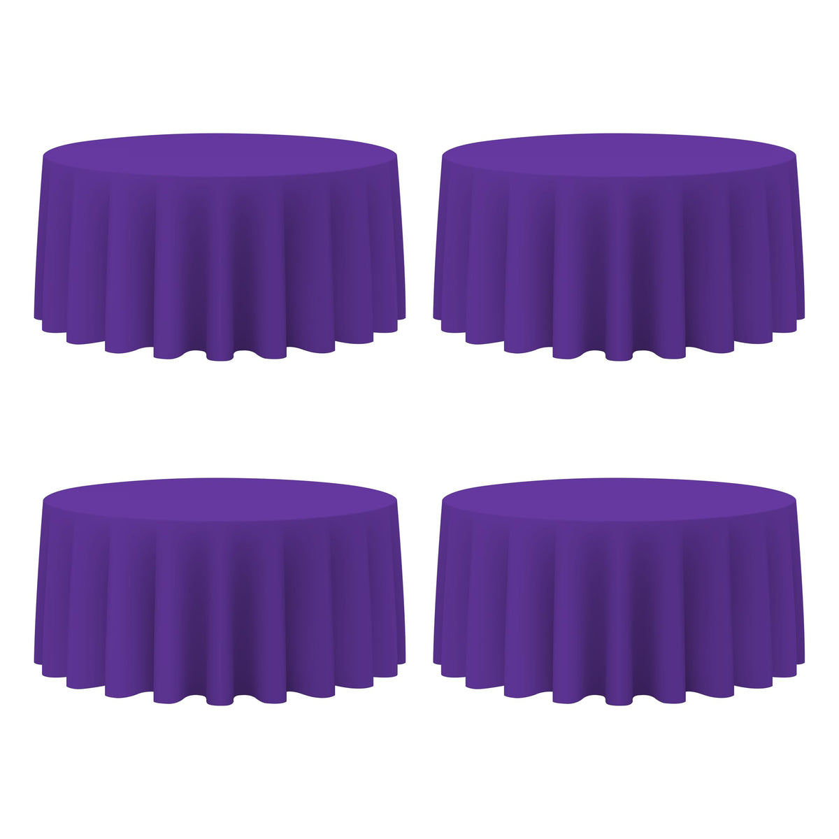 BRILLMAX 4 Pack Ivory Round Tablecloths 108 Inch for 48" Tables | 150 GSM Polyester Fabric, Floor Length Drop, Water, Stain & Wrinkle Resistant Cloth Cover for Wedding Reception Banquet Party