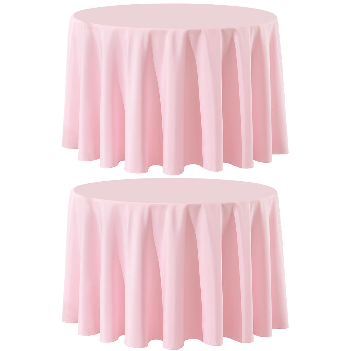 8 Pack Ivory Round Tablecloths 120 Inch for Dining Tables | Washable Decorative Linen Polyester Table Cover for Banquets Buffets Parties and Weddings