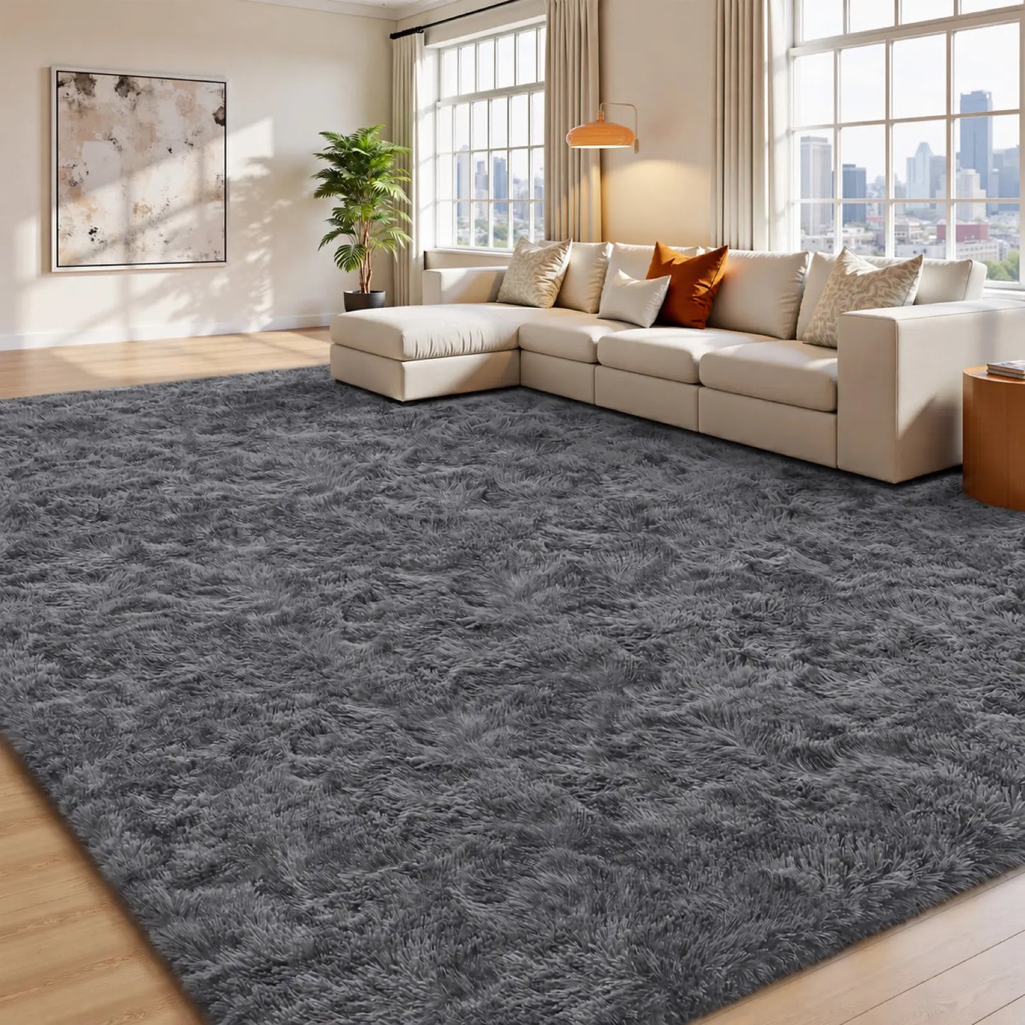 FAMVAL Super Soft Fluffy Area Rug, Modern Plush Non-Slip Rectangular Rug for Bedroom Living Room Nursery, Thick Cozy Carpet for Kids and Pets summerwins,back to school,dorm essentials,home decor,home essentials