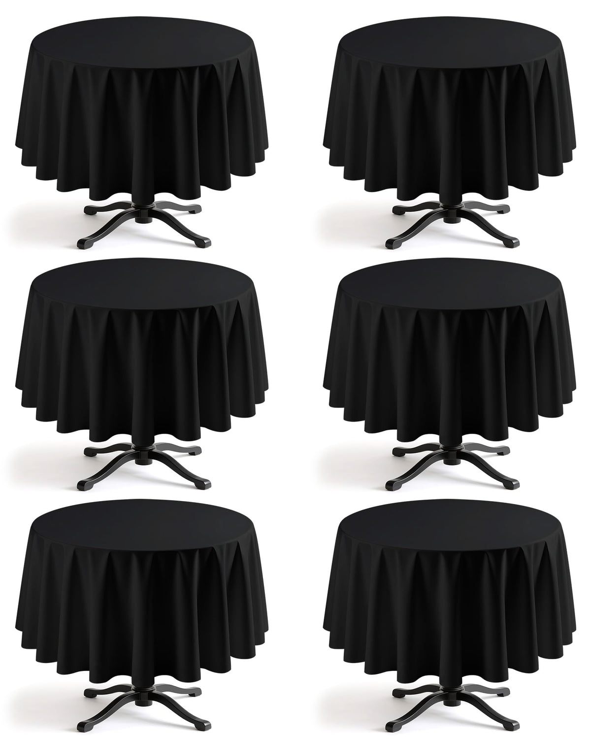 White Polyester Table Cloth, 6 Pack, 60 x 102 in | Rectangle, 5 ft Tables, Washable, Wrinkle Resistant, Weddings Parties