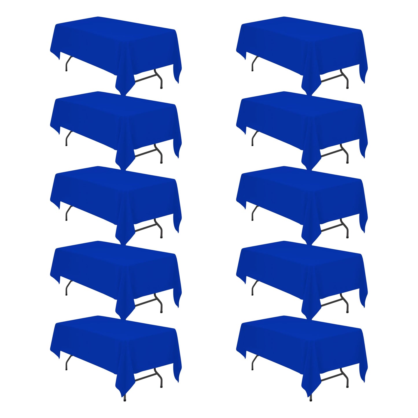 BRILLMAX 6 Pack Ivory Tablecloths 90x132 Inch for 6ft Rectangle Tables | 150 GSM Polyester Fabric, Floor Length Drop, Water, Stain & Wrinkle Resistant Cloth Cover for Wedding Reception Banquet Party
