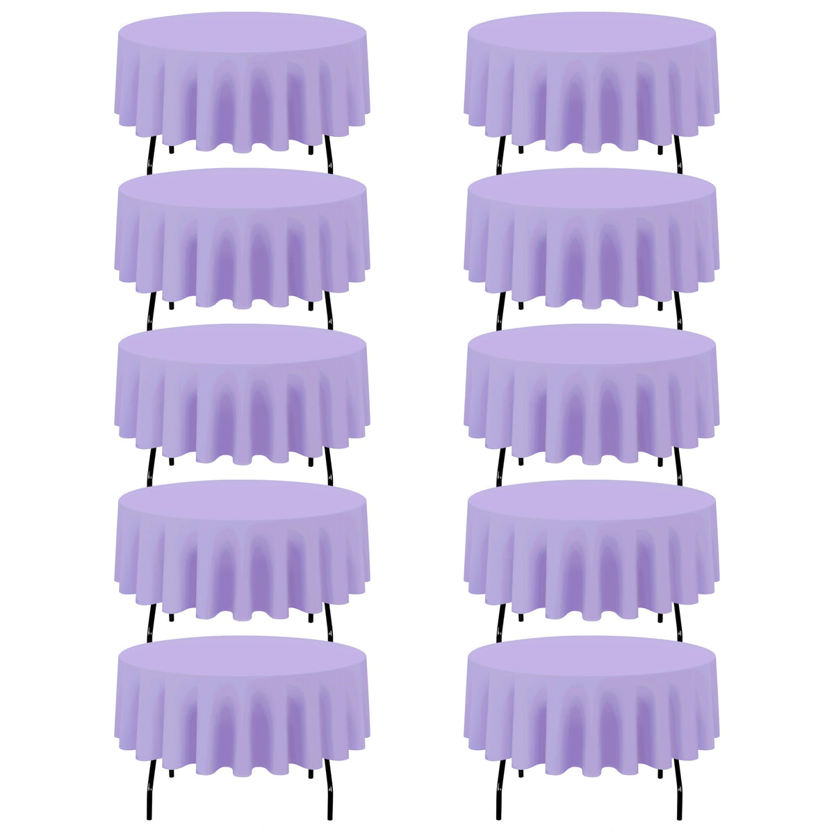 BRILLMAX 4 Pack Ivory Round Tablecloths 108 Inch for 48" Tables | 150 GSM Polyester Fabric, Floor Length Drop, Water, Stain & Wrinkle Resistant Cloth Cover for Wedding Reception Banquet Party