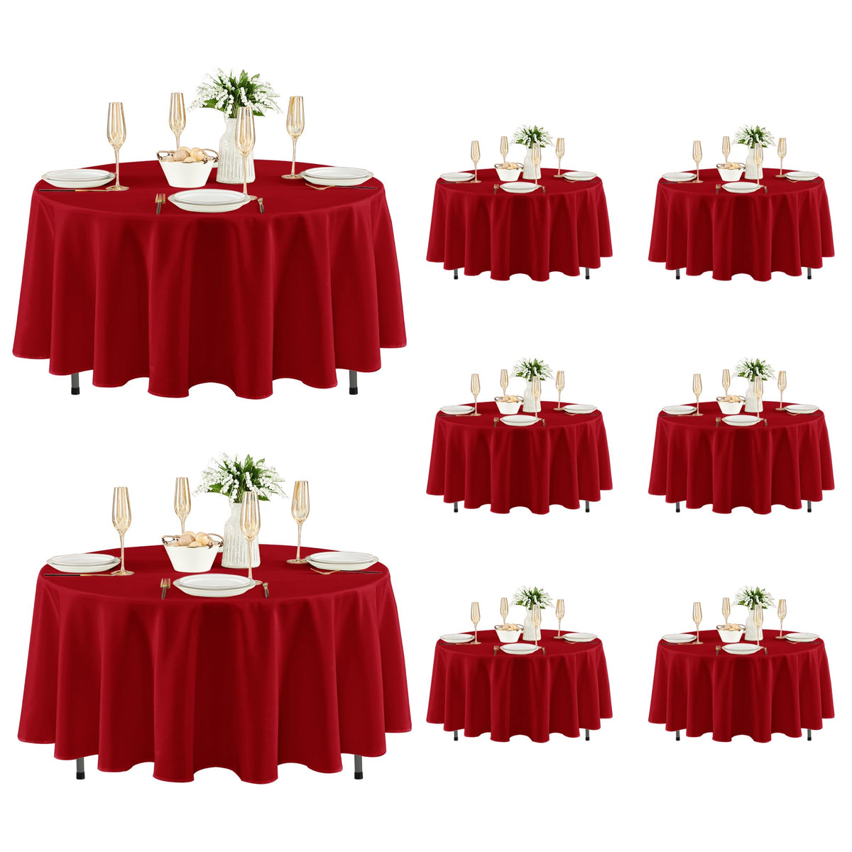 Fitable 6 Pack White Table Cloths 70x120 Inch for 6-8 Ft Rectangle Tables | Stain & Wrinkle Resistant, Washable Polyester Covers for Wedding Party Dining Banquet Event Catering Reception