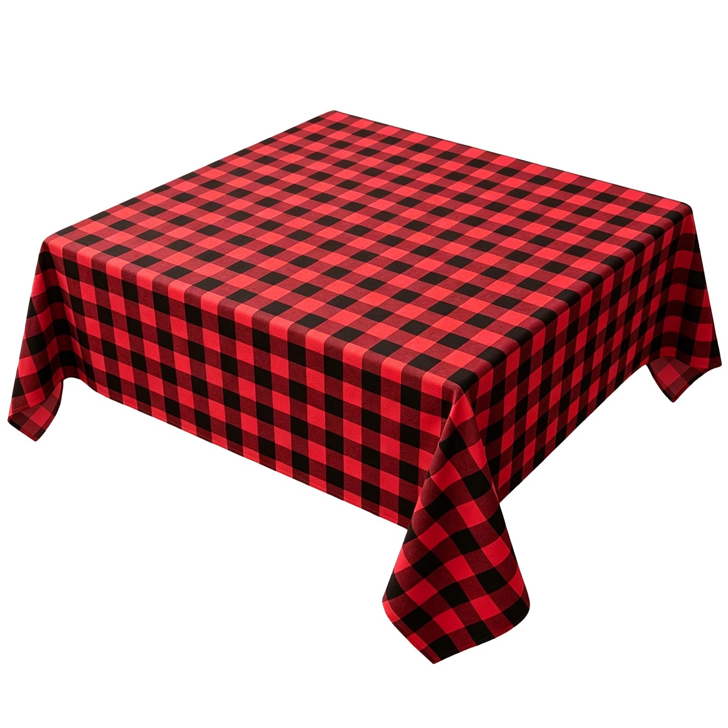Waterproof Checkered Tablecloth Fabric - Rectangle 58x84 Inch Classic Gingham Buffalo Plaid Table Cloth for Indoor/Outdoor Use - Washable Table Cover for Kitchen, BBQs, and Parties