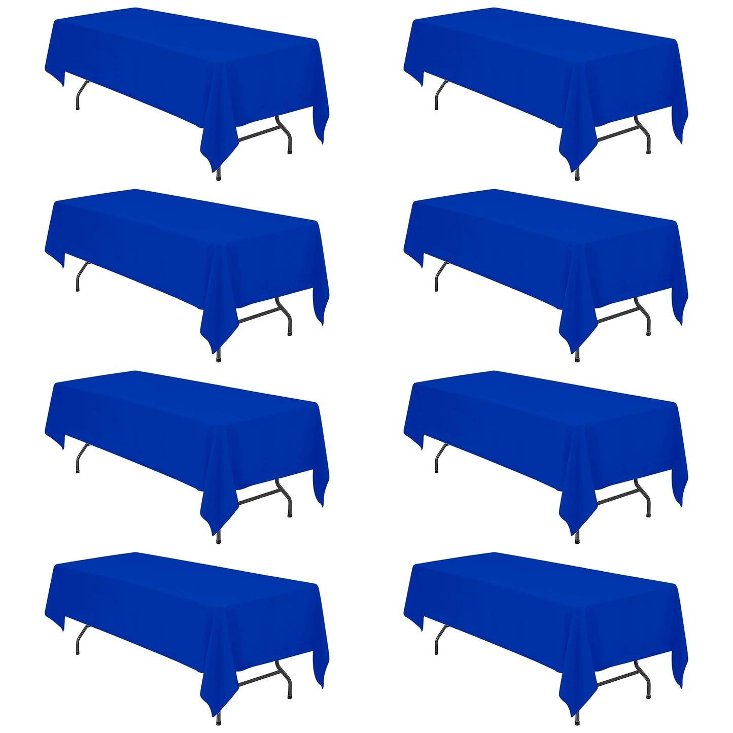 BRILLMAX 6 Pack Ivory Tablecloths 90x132 Inch for 6ft Rectangle Tables | 150 GSM Polyester Fabric, Floor Length Drop, Water, Stain & Wrinkle Resistant Cloth Cover for Wedding Reception Banquet Party