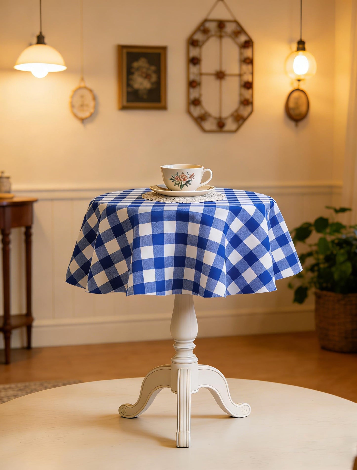 Waterproof Checkered Tablecloth Fabric - Rectangle 58x84 Inch Classic Gingham Buffalo Plaid Table Cloth for Indoor/Outdoor Use - Washable Table Cover for Kitchen, BBQs, and Parties