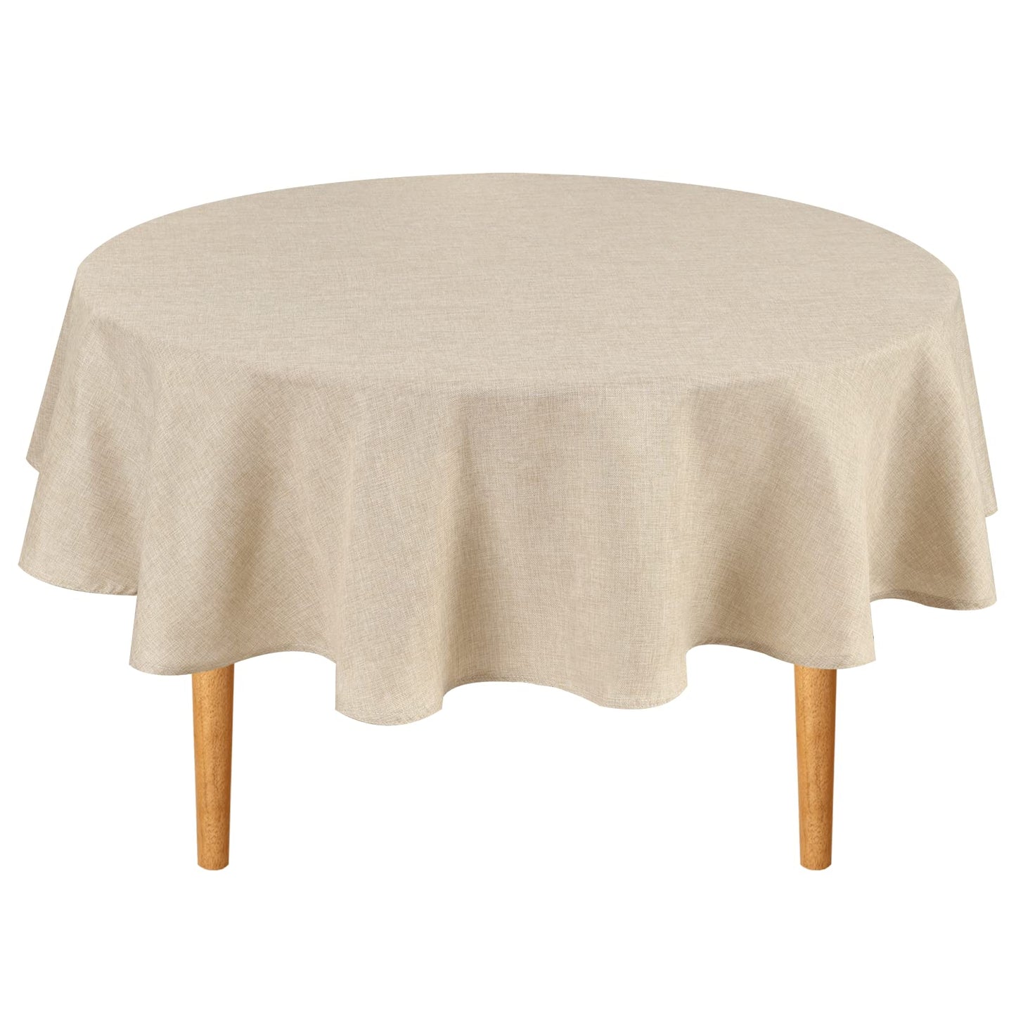 Beige Faux Linen Rectangle Tablecloth 60 x 102 Inch for Dining Room | Linen Texture Table Cover, Wrinkle and Stain Resistant, Durable and Washable Table Cloth for Kitchen Party Home Decor