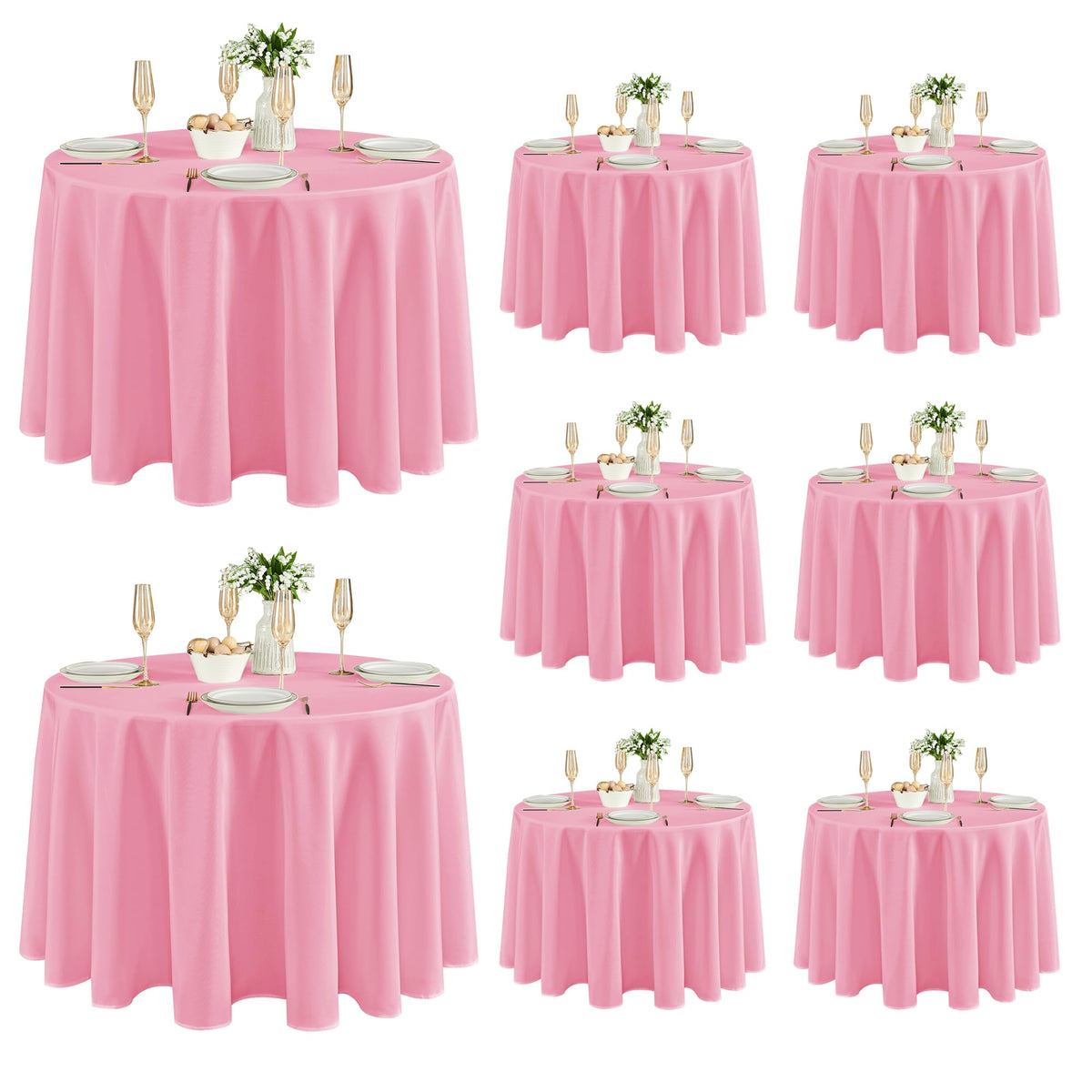 Fitable 6 Pack White Table Cloths 70x120 Inch for 6-8 Ft Rectangle Tables | Stain & Wrinkle Resistant, Washable Polyester Covers for Wedding Party Dining Banquet Event Catering Reception