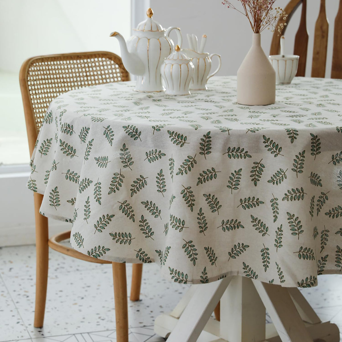 Pastoral Rectangle Tablecloth - 60 x 102 Inch Table Cloth - Washable Table Cover with Dust-Proof Wrinkle Resistant for Restaurant, Picnic, Indoor and Outdoor Dining, Floral (Dark Blue)