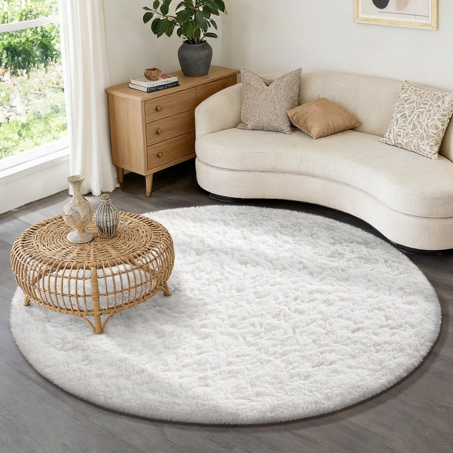 Ophanie Area Rugs for Living Room Bedroom, Washable Non-Slip Fluffy Soft Grey Shag Carpet, Indoor Floor Gray 4x6 Fuzzy Shaggy Living Room Plush Rug for Kids Home Dorm Decor Aesthetic