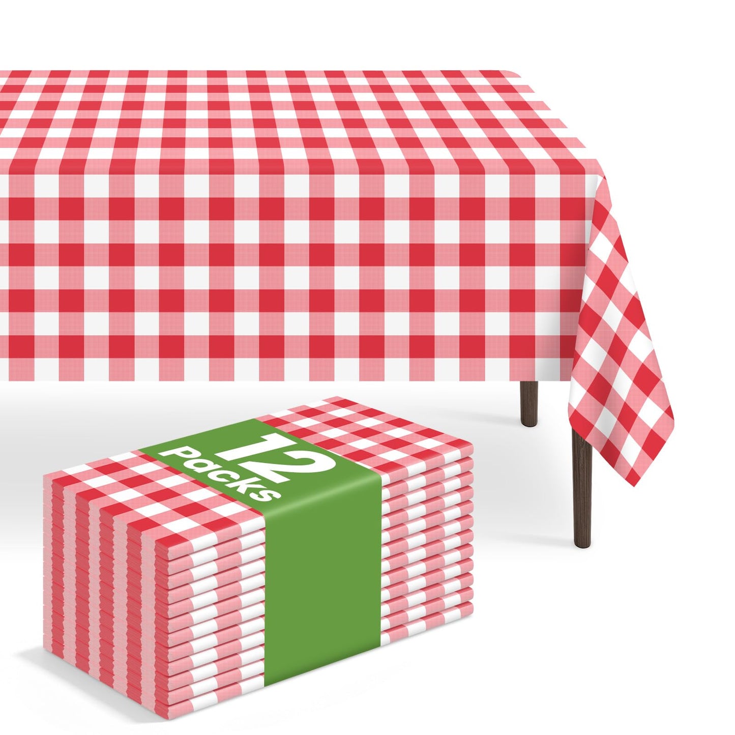 6 Pack Blue and White Checkered Tablecloth, Blue Plastic Table Cloths for Parties Disposable, 54 x 108 inch Waterproof Blue Gingham Camping Tablecloth for Birthday, Party, Picnic