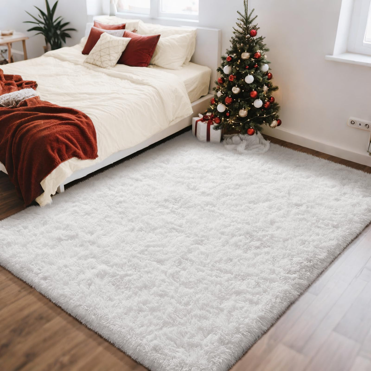 Ophanie Area Rugs for Living Room Bedroom, Washable Non-Slip Fluffy Soft Grey Shag Carpet, Indoor Floor Gray 4x6 Fuzzy Shaggy Living Room Plush Rug for Kids Home Dorm Decor Aesthetic