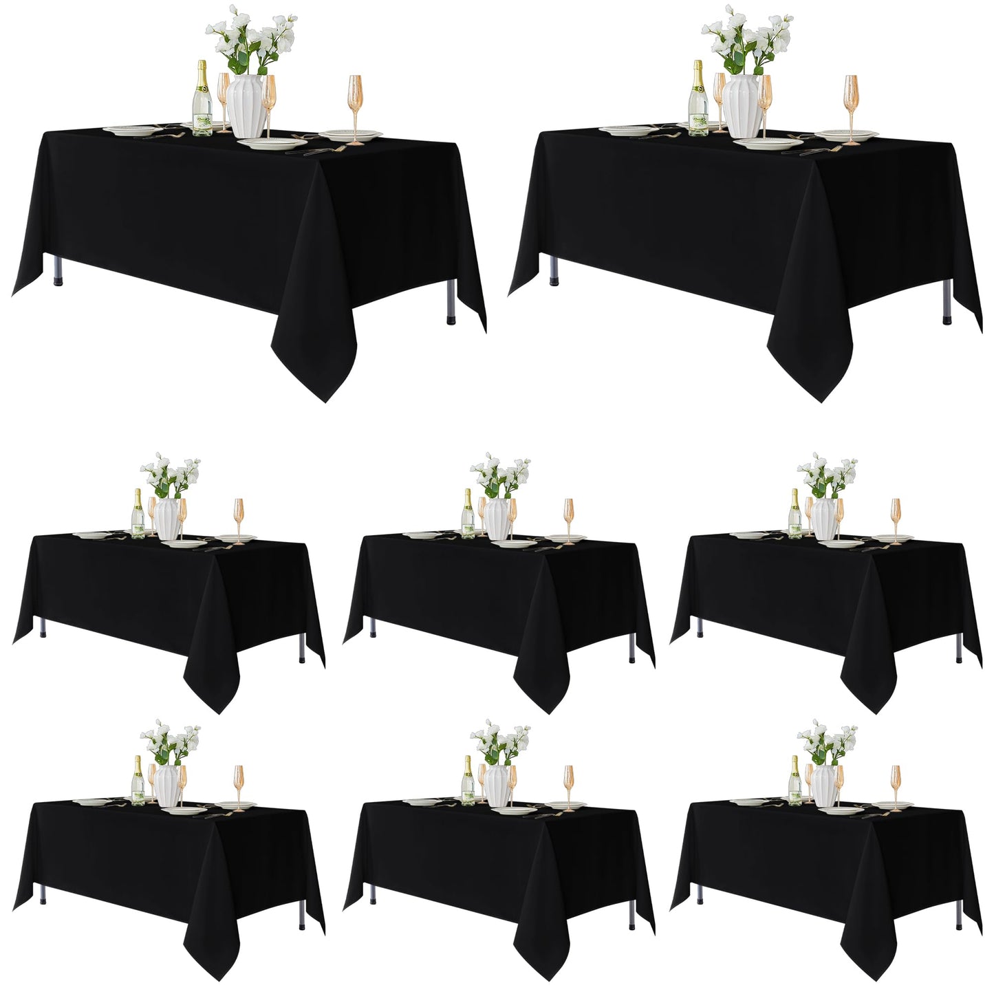 Fitable 6 Pack White Table Cloths 70x120 Inch for 6-8 Ft Rectangle Tables | Stain & Wrinkle Resistant, Washable Polyester Covers for Wedding Party Dining Banquet Event Catering Reception
