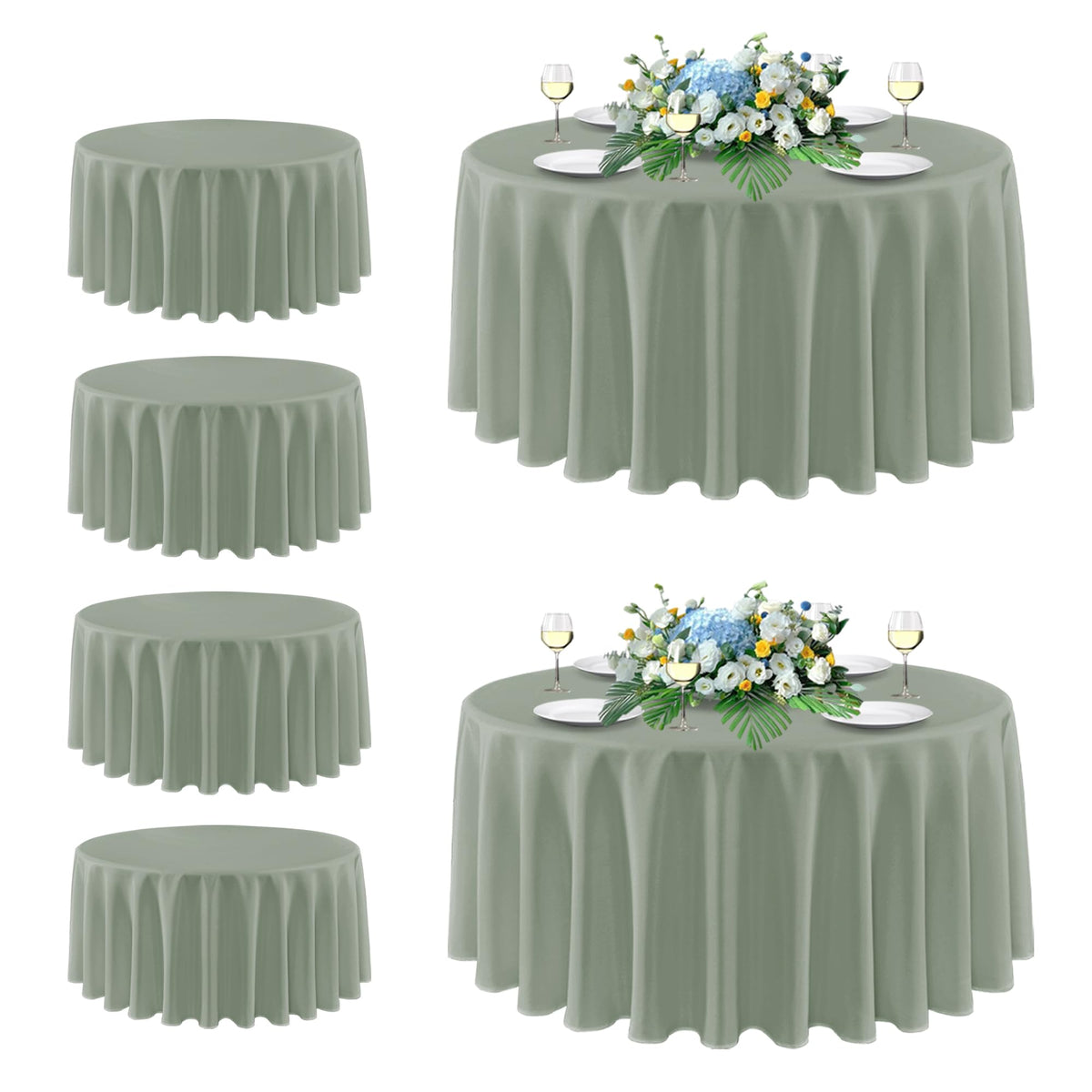 sancua 2 Pack White Table Cloth 60x102 Inch for 6 Feet Rectangle Tables | Stain and Wrinkle Resistant Washable Polyester Tablecloth Cover for Dining Tables, Wedding Buffet Parties and Camping