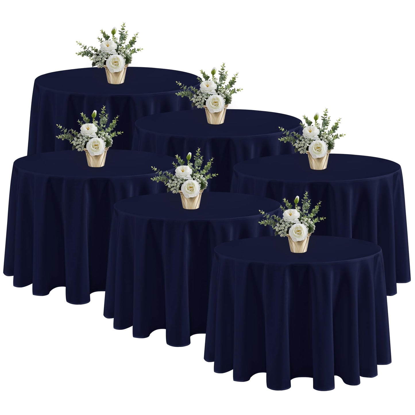 Fitable 6 Pack White Table Cloths 70x120 Inch for 6-8 Ft Rectangle Tables | Stain & Wrinkle Resistant, Washable Polyester Covers for Wedding Party Dining Banquet Event Catering Reception
