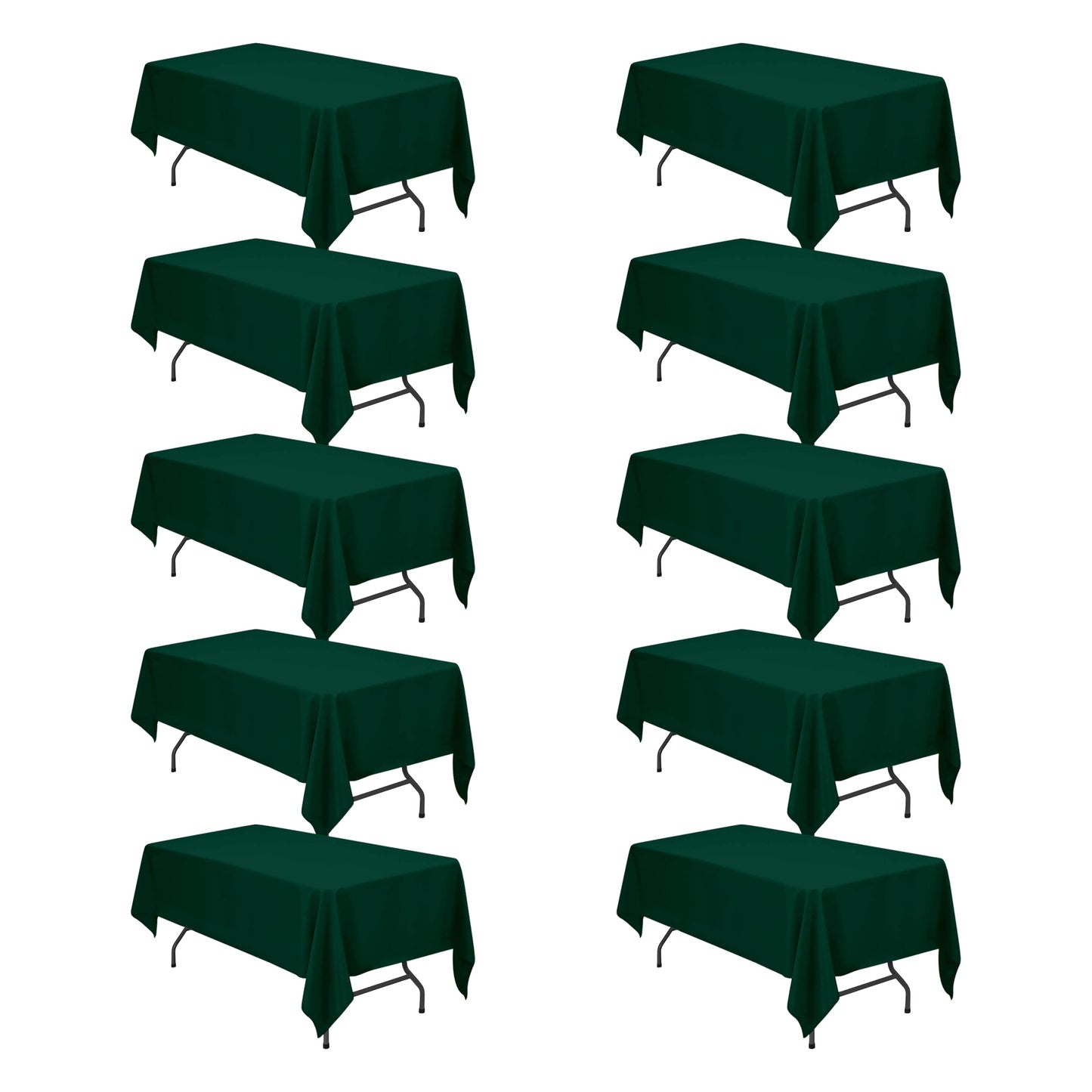 BRILLMAX 6 Pack Ivory Tablecloths 90x132 Inch for 6ft Rectangle Tables | 150 GSM Polyester Fabric, Floor Length Drop, Water, Stain & Wrinkle Resistant Cloth Cover for Wedding Reception Banquet Party