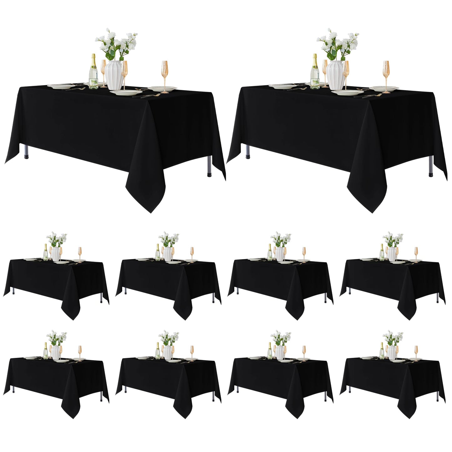 Fitable 6 Pack White Table Cloths 70x120 Inch for 6-8 Ft Rectangle Tables | Stain & Wrinkle Resistant, Washable Polyester Covers for Wedding Party Dining Banquet Event Catering Reception