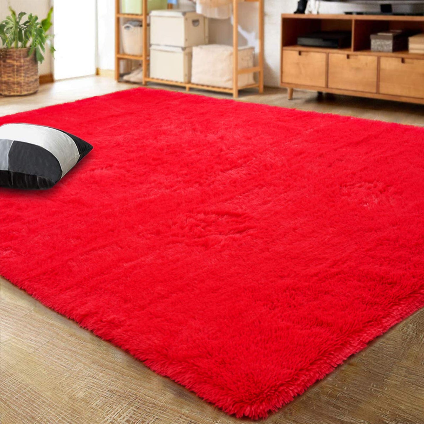LOCHAS Area Rugs Fluffy Living Room Carpets for Kids Bedroom 6x9, Cream | Ultra Soft Indoor Modern Shaggy Rug for Dorm Nursery Boys Girls Home Decor