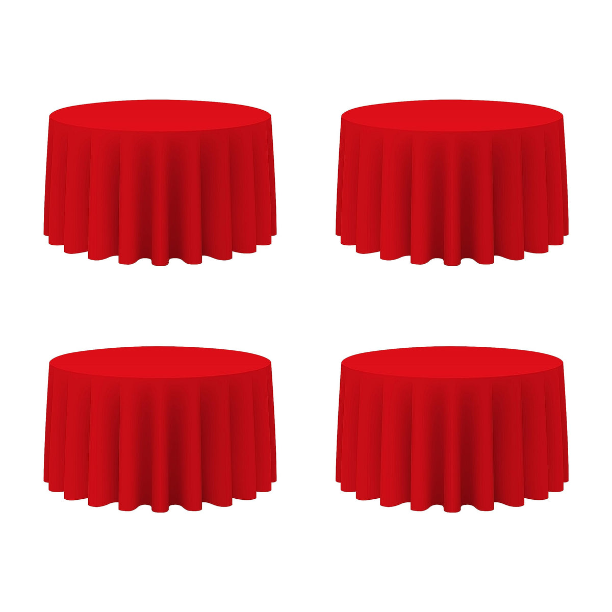 BRILLMAX 4 Pack Ivory Round Tablecloths 108 Inch for 48" Tables | 150 GSM Polyester Fabric, Floor Length Drop, Water, Stain & Wrinkle Resistant Cloth Cover for Wedding Reception Banquet Party