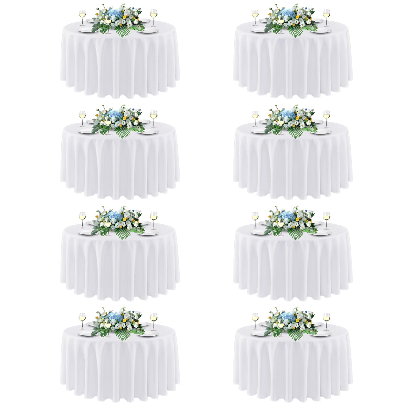 sancua 2 Pack White Table Cloth 60x102 Inch for 6 Feet Rectangle Tables | Stain and Wrinkle Resistant Washable Polyester Tablecloth Cover for Dining Tables, Wedding Buffet Parties and Camping