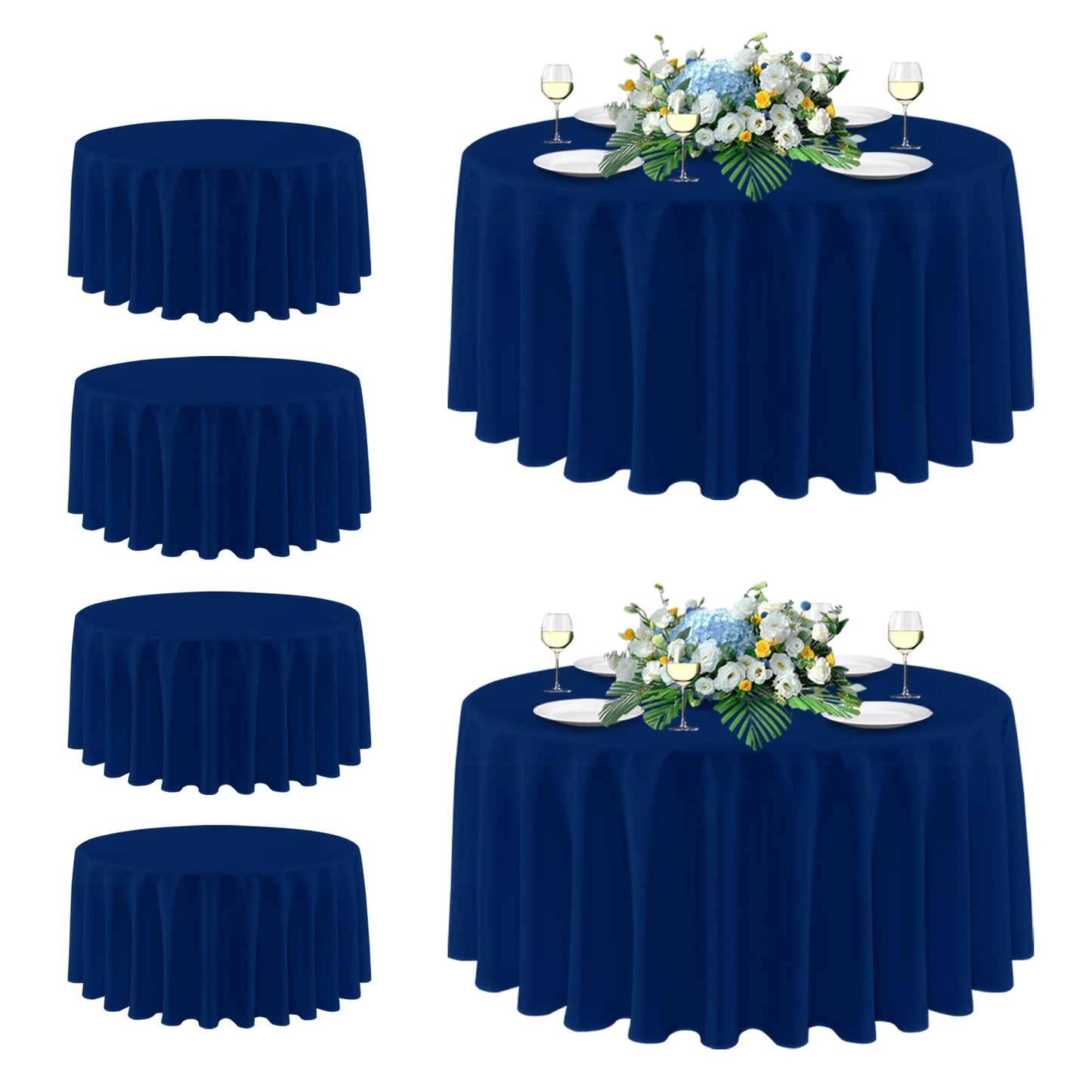 sancua 2 Pack White Table Cloth 60x102 Inch for 6 Feet Rectangle Tables | Stain and Wrinkle Resistant Washable Polyester Tablecloth Cover for Dining Tables, Wedding Buffet Parties and Camping