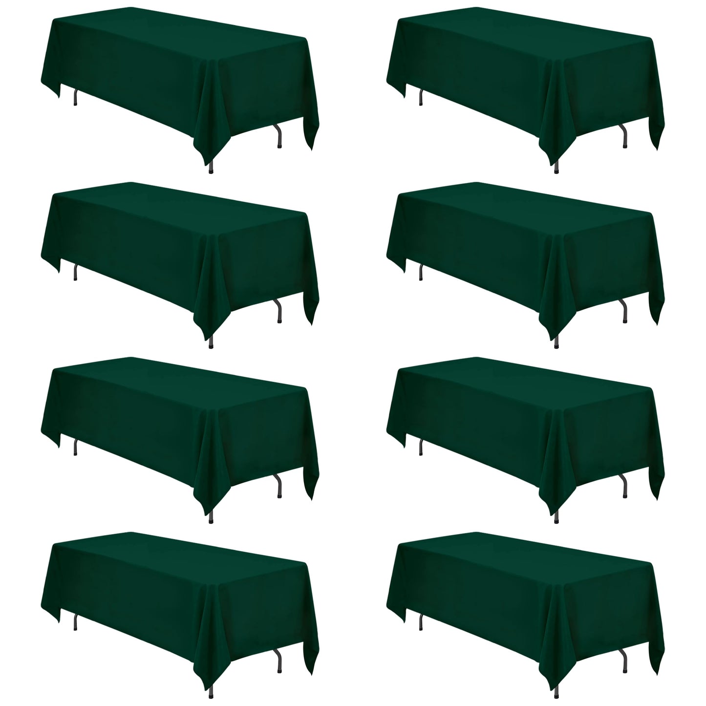 BRILLMAX 6 Pack Ivory Tablecloths 90x132 Inch for 6ft Rectangle Tables | 150 GSM Polyester Fabric, Floor Length Drop, Water, Stain & Wrinkle Resistant Cloth Cover for Wedding Reception Banquet Party