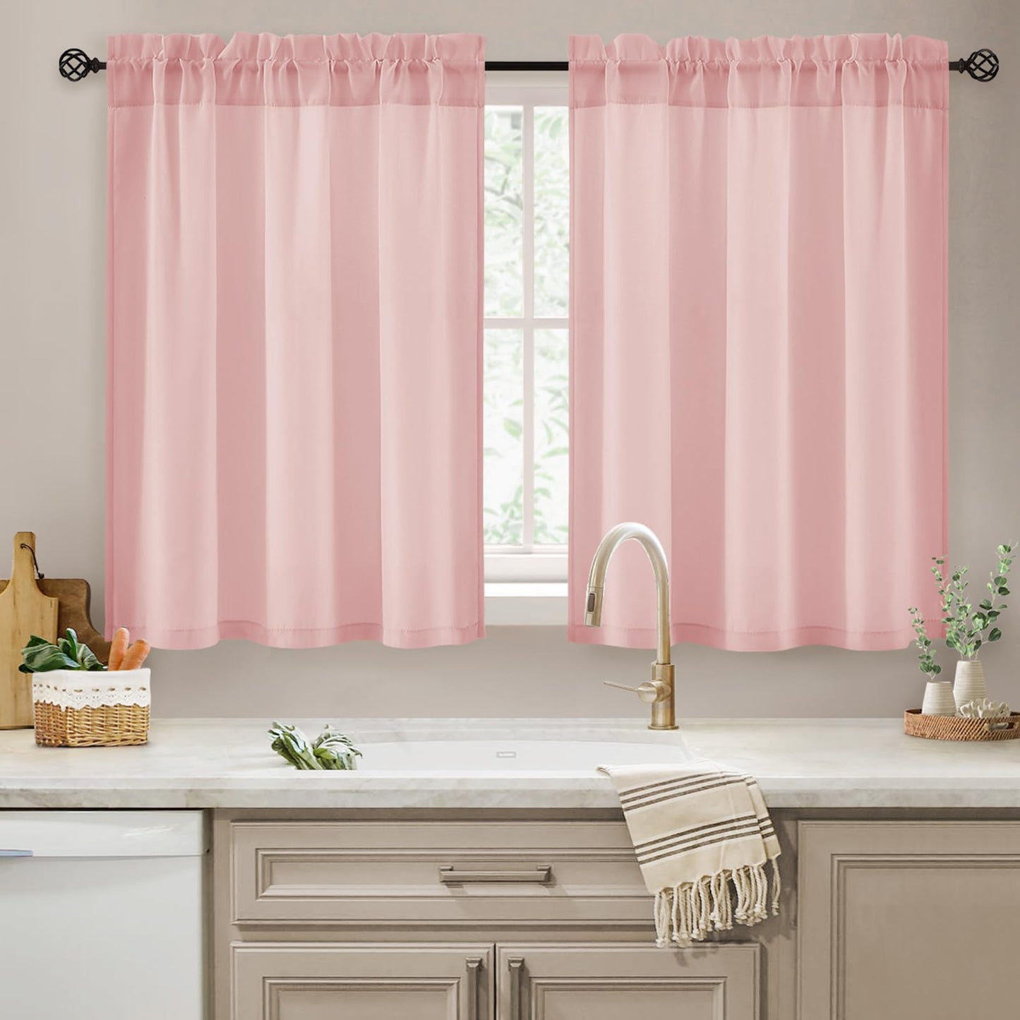 HOMEIDEAS Non-See-Through White Privacy Semi Sheer Curtains 84 Inches Long 2 Panels Set Light Filtering Curtains for Living Room Bedroom Drapes,W52xL84