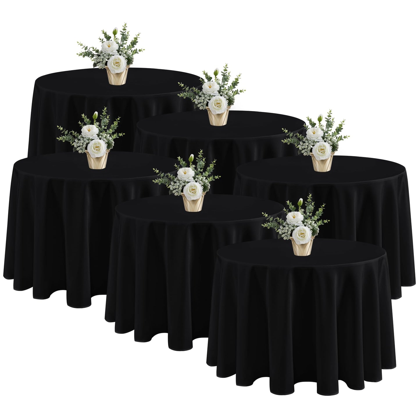 Fitable 6 Pack White Table Cloths 70x120 Inch for 6-8 Ft Rectangle Tables | Stain & Wrinkle Resistant, Washable Polyester Covers for Wedding Party Dining Banquet Event Catering Reception