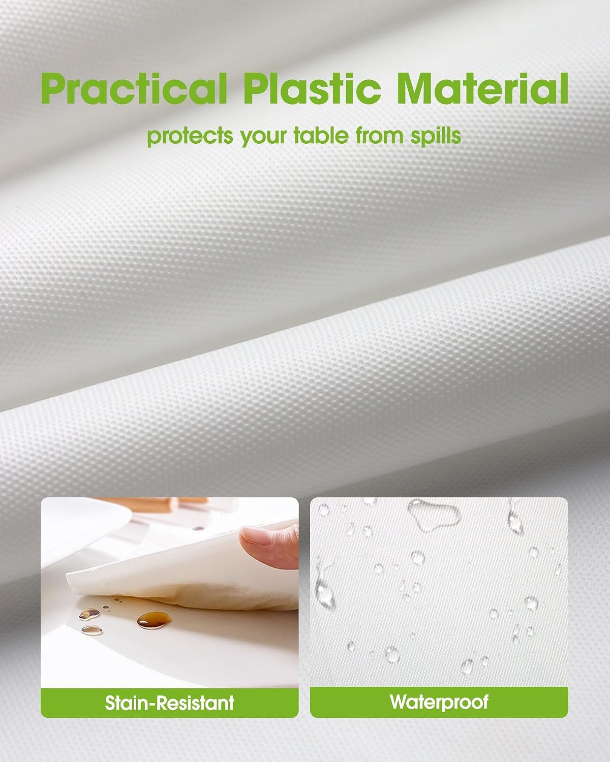 Pureegg Plastic Table Cloth 10 Pack, 54 x 108 Inch Disposable Table Cloths for Party, Picnic and Wedding, Rectangle, White | Picnic, Wedding, Party Supplies, Leakproof & Sturdy, Tablecloth, Table Cover