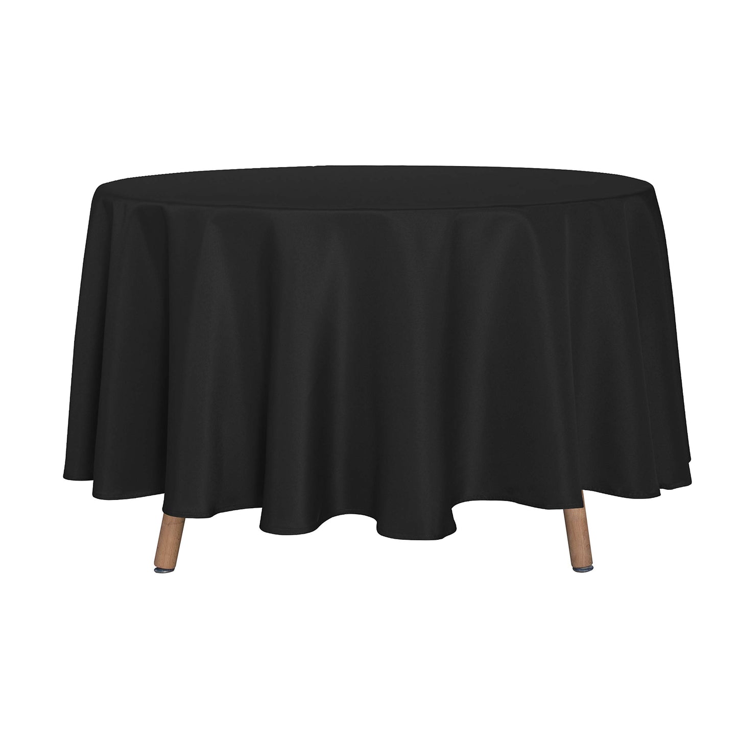 sancua White Round Tablecloth 60 Inch Diameter for 20-48 Inch Tables | Water Resistant Spill Proof, Washable Polyester Cloth Decorative Fabric Cover, For Dining, Buffet Parties and Camping