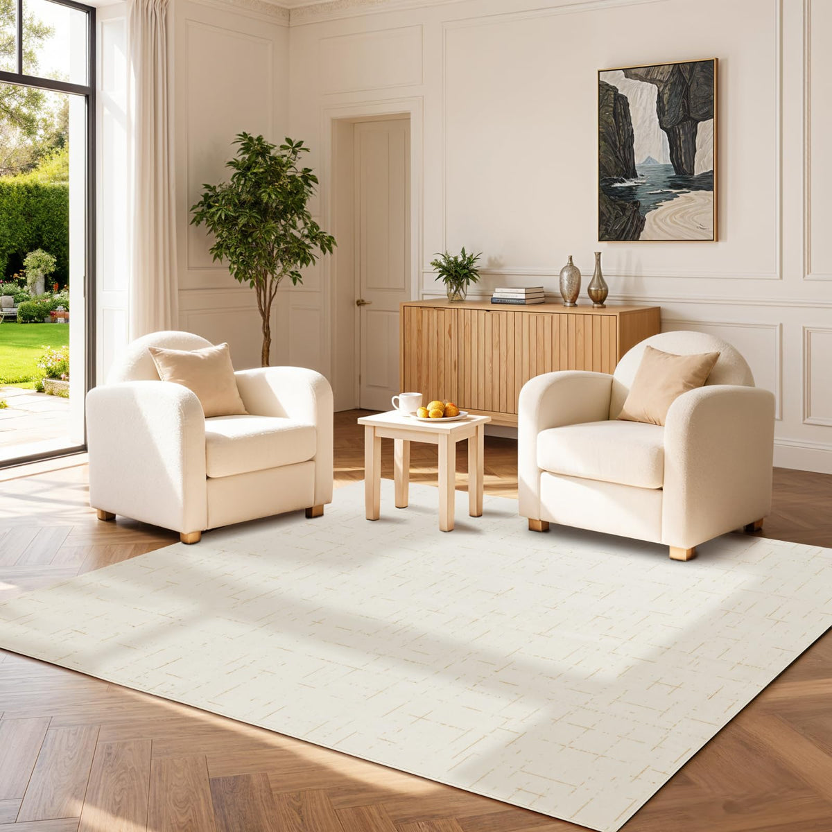 8x10 Washable Area Rug, Black Solid Area Rugs for Living Room & Bedroom | Stain-resistant & Non-slip backing,Low Pile Washable Large Carpet, Solid Vintage Style For High Traffic Areas(8x10,Black)