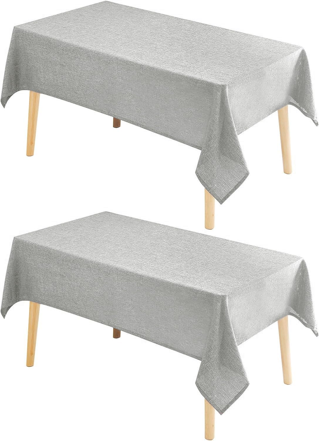 Beige Faux Linen Rectangle Tablecloth 60 x 102 Inch for Dining Room | Linen Texture Table Cover, Wrinkle and Stain Resistant, Durable and Washable Table Cloth for Kitchen Party Home Decor