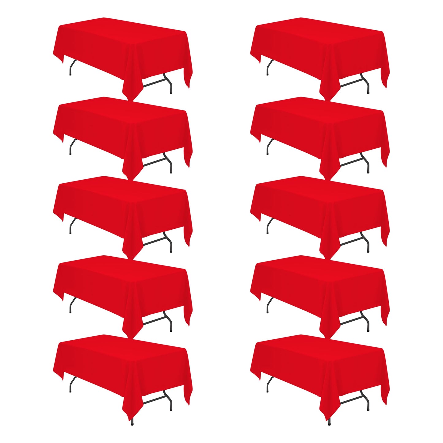 BRILLMAX 6 Pack Ivory Tablecloths 90x132 Inch for 6ft Rectangle Tables | 150 GSM Polyester Fabric, Floor Length Drop, Water, Stain & Wrinkle Resistant Cloth Cover for Wedding Reception Banquet Party
