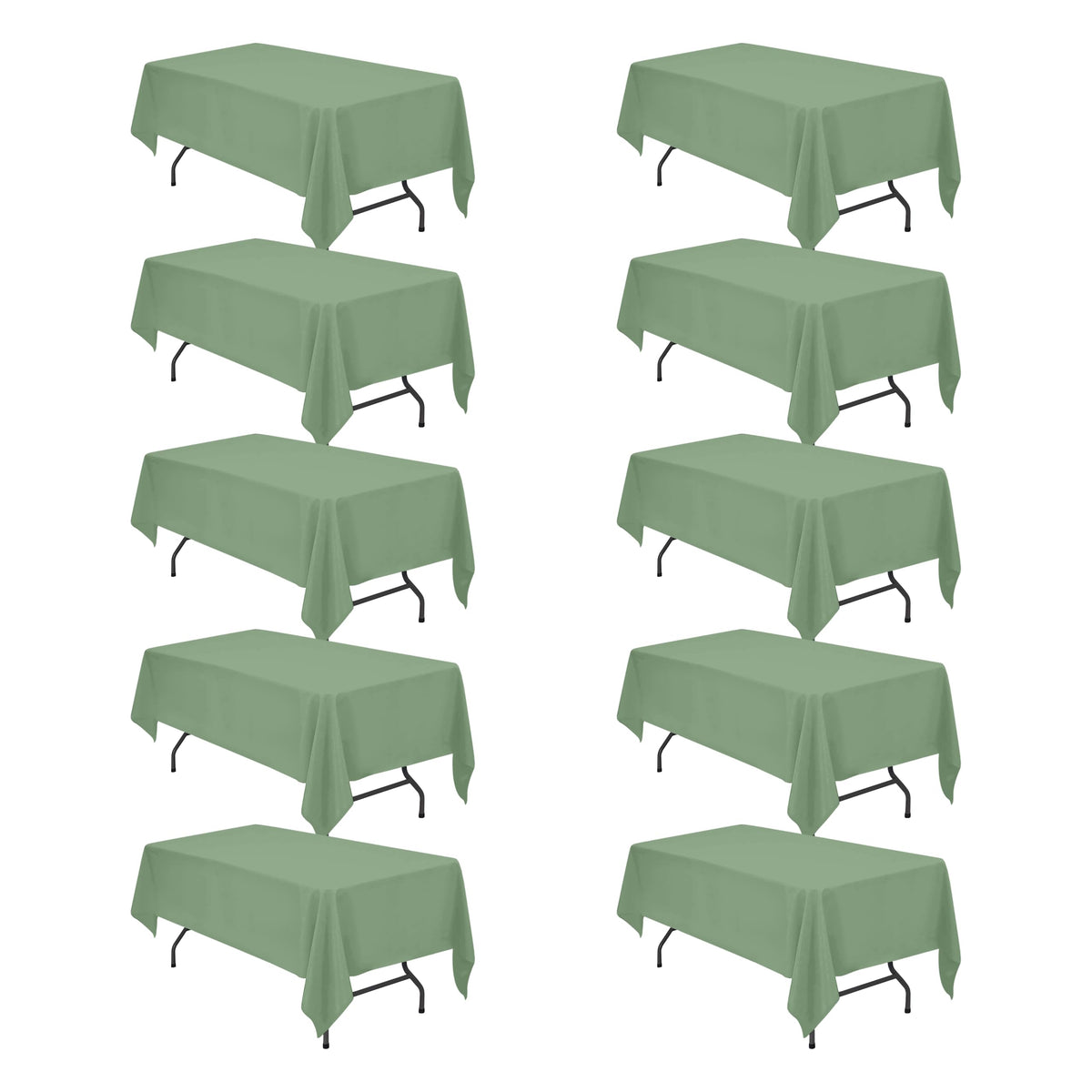 BRILLMAX 6 Pack Ivory Tablecloths 90x132 Inch for 6ft Rectangle Tables | 150 GSM Polyester Fabric, Floor Length Drop, Water, Stain & Wrinkle Resistant Cloth Cover for Wedding Reception Banquet Party