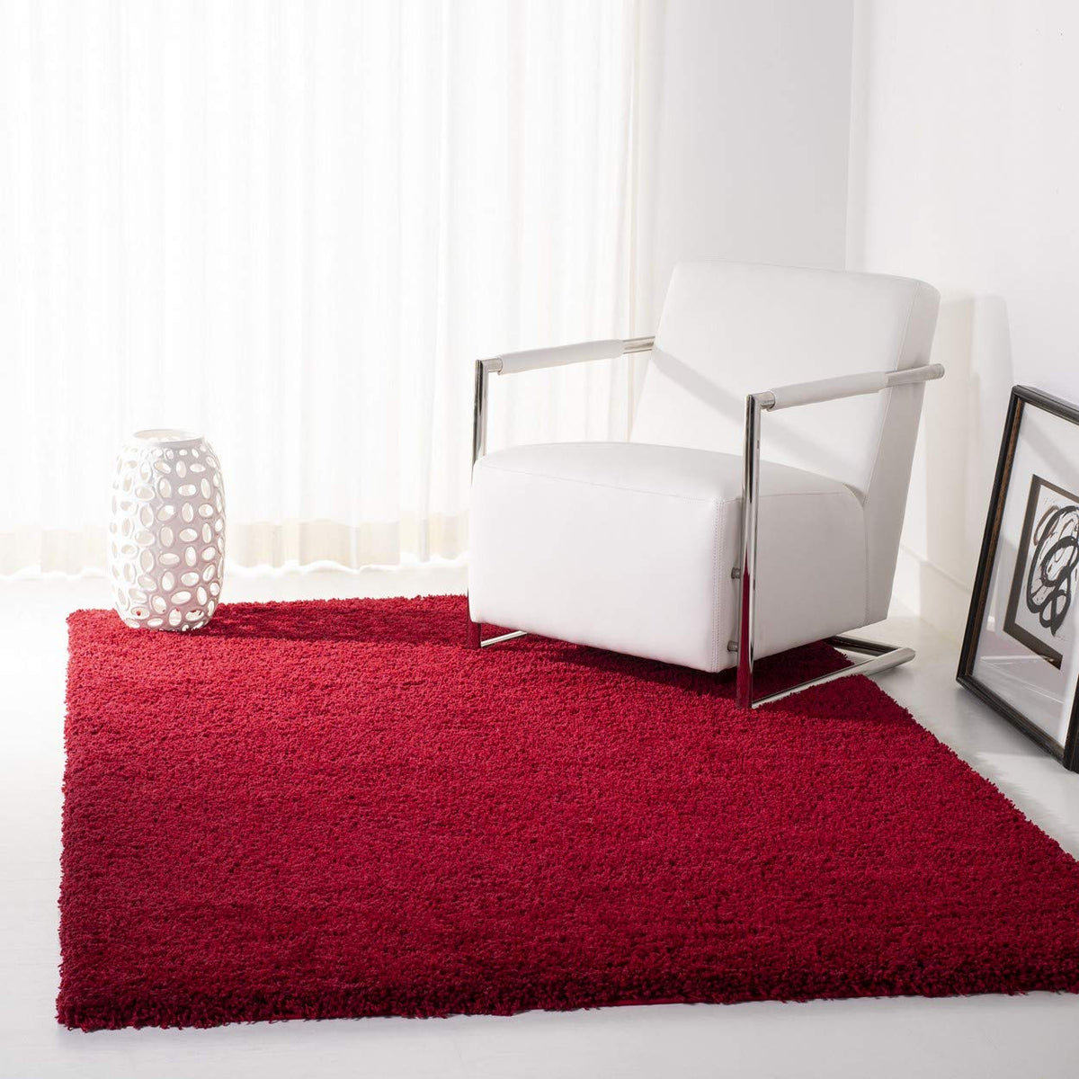 SAFAVIEH California Shag Collection Area Rug - 8' x 10', Ivory, Non-Shedding & Easy to Clean, Ultra Plush Thick Pile, Ideal for Living Room, Bedroom, Dining Space (SG151-1212)