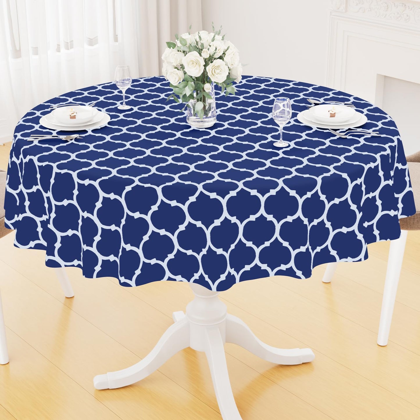 Smiry Rectangle Table Cloth, Flannel Backed Vinyl Tablecloth, 60"x84" | Waterproof Plastic Tablecloths, Wipeable Table Cover for Dining, Indoor and Outdoor (Grey)