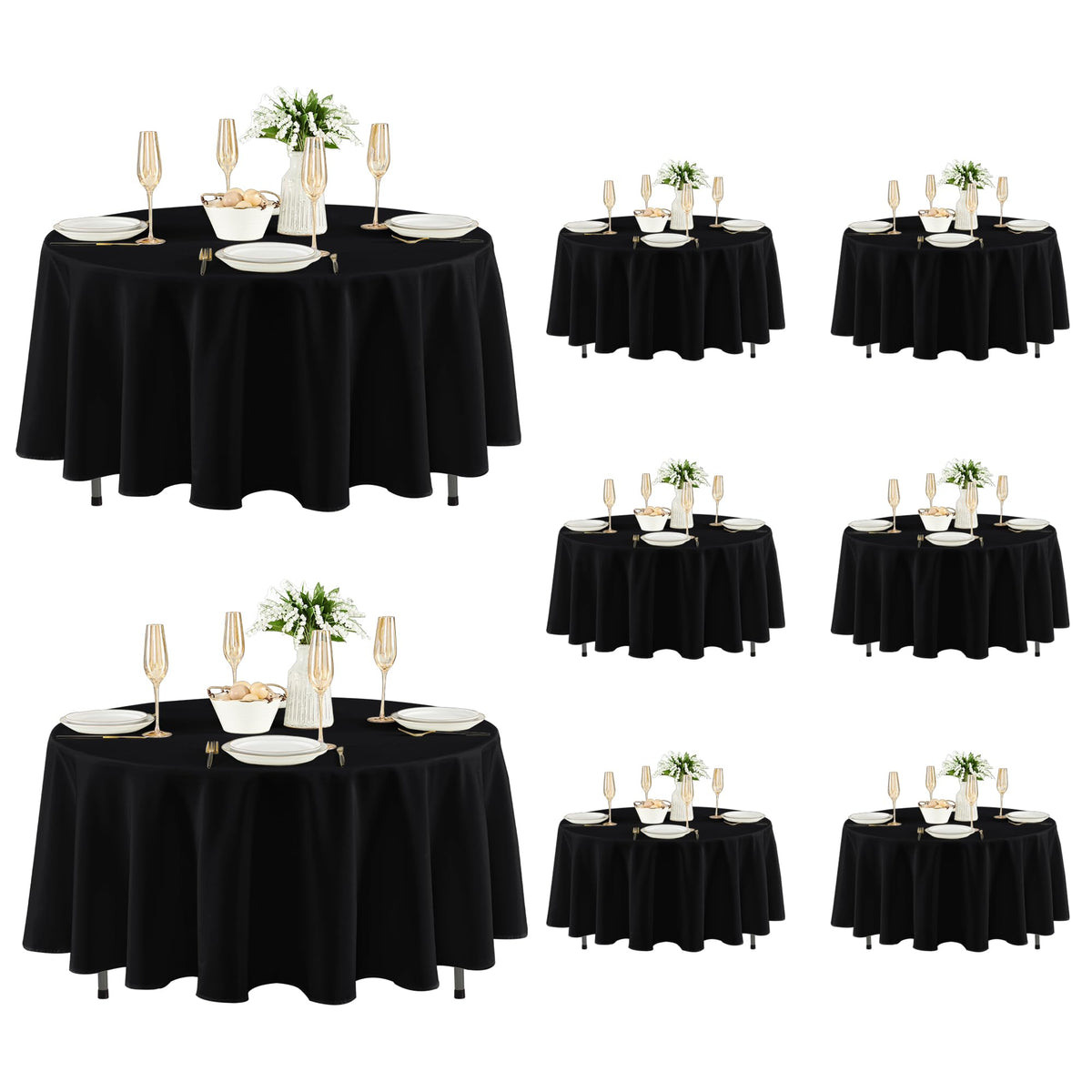 Fitable 6 Pack White Table Cloths 70x120 Inch for 6-8 Ft Rectangle Tables | Stain & Wrinkle Resistant, Washable Polyester Covers for Wedding Party Dining Banquet Event Catering Reception